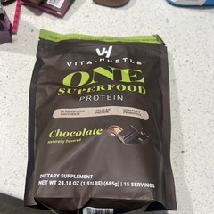 VitaHustle ONE Superfood Protein Powder Chocolate Vegan Protein 1.46lb Exp. 2/27