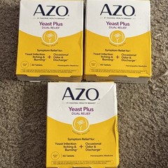 Azo Yeast Plus Dual Relief Yeast Infection Treatment 60 Tablets 4/27 Lot of 3