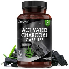 Activated Charcoal 120pcs, Detoxification, Relieve Bloating, Supports Gut Health