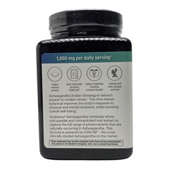 Youtheory Ashwagandha 1000 mg, 180 Vegetarian Capsules Exp: 0/27, Free Shipping