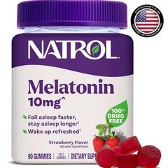 Strawberry-Flavored Melatonin Gummies – 10mg Sleep Aid for Adults – 90 Count