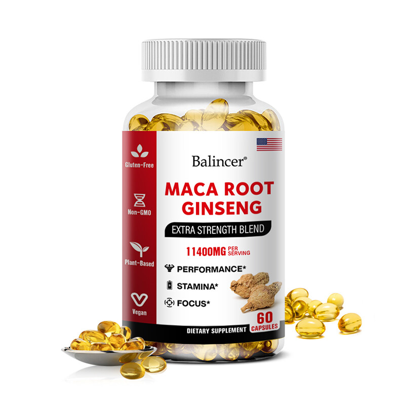 Maca+Ginseng Highest Potency11,400 Mg Supports Sexual Desire and Endurance-60 CT