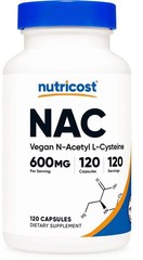 Nutricost N-Acetyl L-Cysteine (NAC) 600mg, 120 Vegan Capsules – Non-GMO