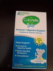 Culturelle Baby Probiotic Drops + Vitamin D Immune & Digestive Support, 0.3 oz