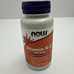 NOW Foods Vitamin K-2 100mcg MK-4 100 Veg Capsules Bone Health Support BB 12/28