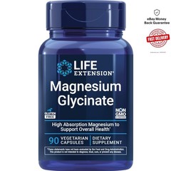 Life Extension Magnesium Glycinate, Heart Health, Bone Health, 90vegcaps