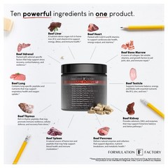 Primal Power 10 in 1 Grass Fed Beef Organ Complex with Liver Heart Bone Marrow