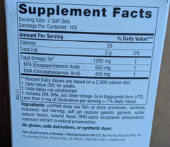 1 Box of 210 Softgels Nordic Ultimate Omega (1280mg/2 Soft Gels) Exp: 02/2028