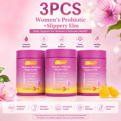 Women’s Probiotic+Slippery Elm – 180 Gummy Vitamins – Tropical Pineapple Flavor