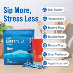 Nello Supercalm Powdered Drink Mix, Cortisol Reducer and Sleep Aid Supplement