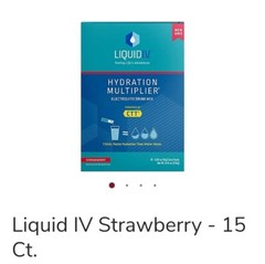 Liquid IV Hydration Electrolyte Powder Drink Mix Strawberry15x0.56oz EXP:07/2024