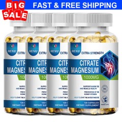 Magnesium Citrate Capsules 1000mg Per Serving – Highest Potency Capsules 120Caps