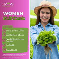 Women Organic Whole food multivitamin & Multi-Mineral, One Daily, 60 days supply
