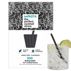 Biodegradable Cocktail Straws 5.5 Inch – 500 Count, Vegan-Friendly, Gluten-Fr…