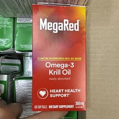 MegaRed Omega-3 Krill Oil Heart Health Support 60 Softgels – EXP 09/2027