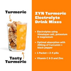 Electrolytes Powder Hydration Packets with Vitamins, Zinc & Turmeric Curcumin