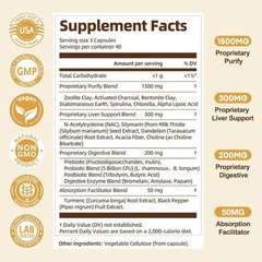 2000MG All-In-1 Detox Binder, Activated Charcoal, Zeolite, Bentonite Clay, Alpha