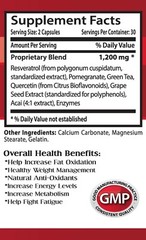 Metabolism supplements – RESVERATROL SUPREME 1200 support 1 Bottles 60 Capsules