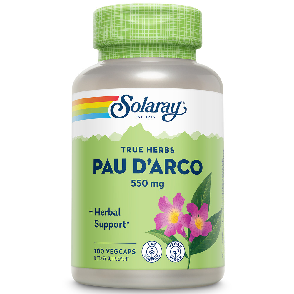 Solaray Pau D’arco Inner Bark Capsules, 510 mg | 33 Servings, 100 Count