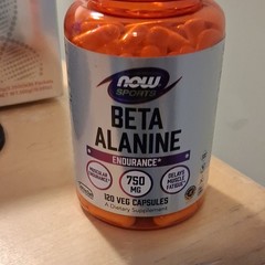 NOW Sports Beta-Alanine 750mg 120 Veg Capsules Amino Acid Endurance