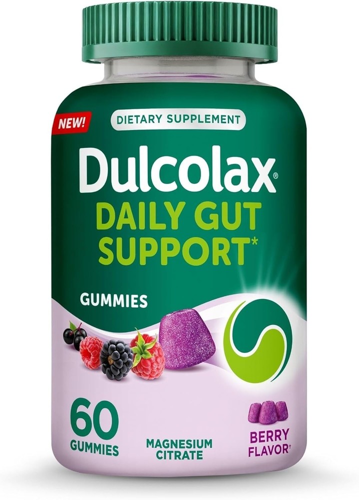Dulcolax Daily Gut Support Gummies, Magnesium Formula, 60 Count