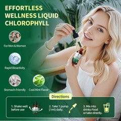 2 Pack Liquid Chlorophyll Drops For Immune Support – Peppermint Flavor 200mg