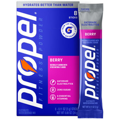 Propel Zero Sugar Berry Electrolyte Drink Mix Packets 8 Count 0.11 oz-free ship