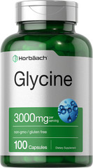 Glycine Capsules | 3000 mg | 100 Count | Non-GMO, Gluten Free | by Horbaach