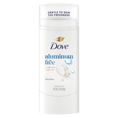 3X Dove Deodorant Stick Sensitive for 72 Hour Odor- Aluminum Free 2.4 Oz