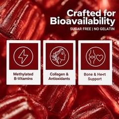 Women’s Multivitamin Gummies with 5-MTHF, Methyl B12, Collagen, D3, K2, Vegan…