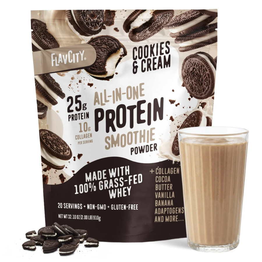 FlavCity Cookies & Cream Protein Smoothie – On the Go Meal Alternative 20 Srv