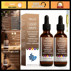 Gut Cleanse Drops – Black Walnut, Wormwood, Clove, Garlic, Oregano, Soursop & Mo