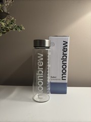 New MoonBrew DLX Glass Shaker Bottle 16oz Heat/Leak Resistant Moon Brew