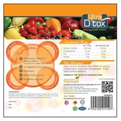 Ultra D’tox Detox Daily Cleanse Body Colon Health 20g x 15 Sachets – (2 BOXES)