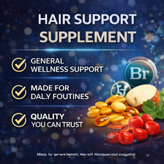 3-Pack NOOR Healthy Hair Formula – NOOR Hair Growth Support Capsules – 180 Caps