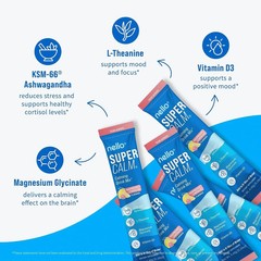 NEW Nello Supercalm – Calming Drink Mix with KSM-66 Ashwagandha, Vitamin D3