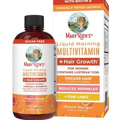 Mary Ruth’s Liquid Morning Multivitamin + Hair Growth – Peach Mango – 15 fl oz