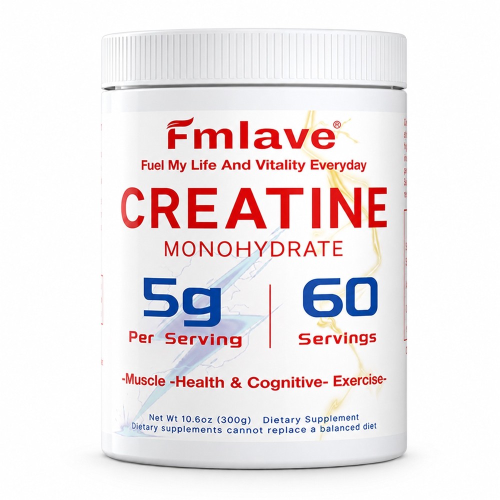 Micronized Creatine Monohydrate Powder 300g, 60 Servings, Unflavored, Non-GMO