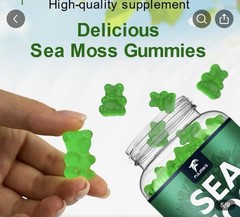 FULIMKS Sea Moss Gummies w/ Bladderwrack & Burdock Root, Apple, 60 Ct