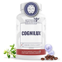 NATION HEALTH MD Cognilux Brain Support Supplement with Niacin, Pack of 5.