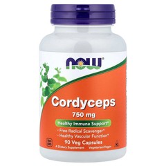 2 X NOW Foods, Cordyceps, 90 Veg Capsules (750 mg per Capsule)