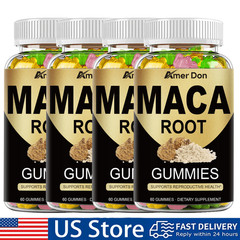Organic Maca Root + Panax Ginseng 240Pills,Peruvian Maca Extract for Men & Women