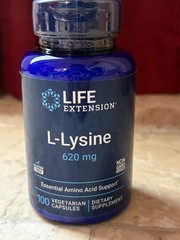 Life Extension L-Lysine 620 mg Amino Acid Support 100 Vegetarian Capsules