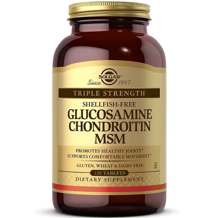 Solgar Triple Strength Glucosamine Chondroitin MSM Shellfish-Free (120 Tablets)