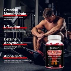 Creatine Monohydrate Gummies Increase Strength Muscle Endurance Energy 60 US