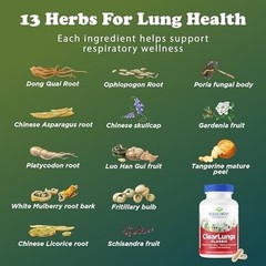 RidgeCrest Herbals ClearLungs Classic Natural Lung and Nasal Daily Health Sup…