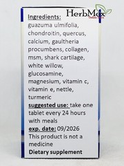 Arfitrin joint pain shark cartilage calcium glucosamine turmeric collagen