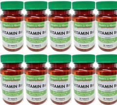 ( Lot 10 Bottles ) P.Choice Vitamin B12 ( 30-Tablets/Bottle=TOTAL 300-Tablet )