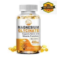 Magnesium Glycinate 400mg – 120 Capsules For Sleep, Stress Relief Support Bone