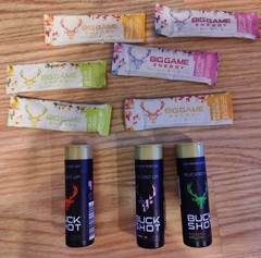 Bucked Up Sampler pack BIG GAME (6 packs) & 2 fl oz BUCK SHOT (3 cartridges)